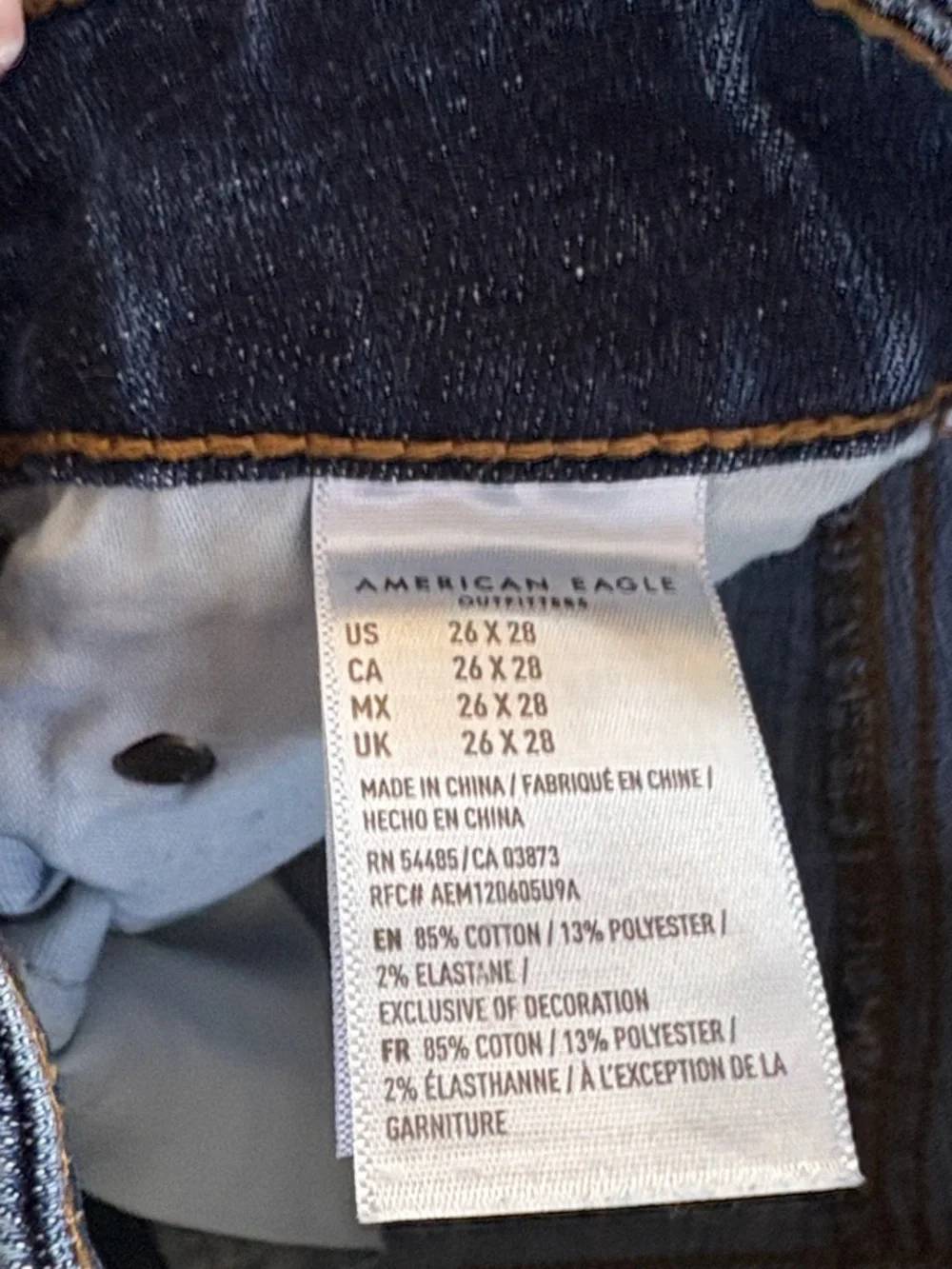 3 Pair Bundle AE Men’s Jeans Bundle 26x28 Gray, Black and Blue Slim
